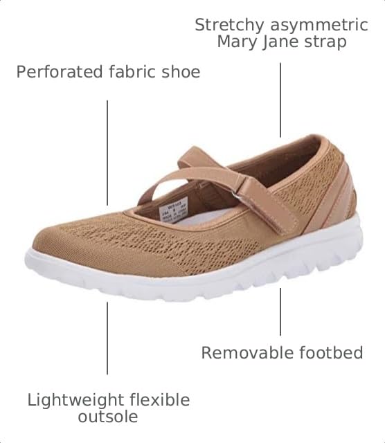 Image of Propet Womens TravelActiv Mary Jane Flats Casual - Black