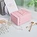 DRASTAR Wooden Box, Small Keepsake Box, Memory Box for Keepsakes, Cute Jewelry Box, Wedding Memory Box with Lids, Pink Decorative Box