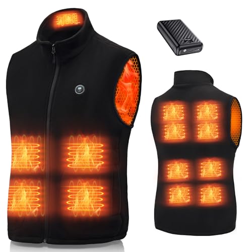 Gilet Riscaldato con Batteria 27000mAh 7.4V, Elettrica Termico Giacca Riscaldata