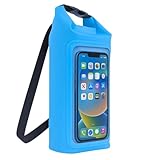Saco Estanque Impermeável 2L com Visor Touch para Celular Bolsa Dry Bag Praia Mergulho Piscina Trilha Caiaque (Azul Claro)