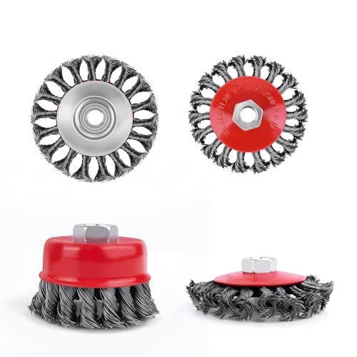 Metal Wire Brush Wire Wheel for Electric Angle Grinder, for Rust Removal, Corrosion and Scrub Surfaces, M14