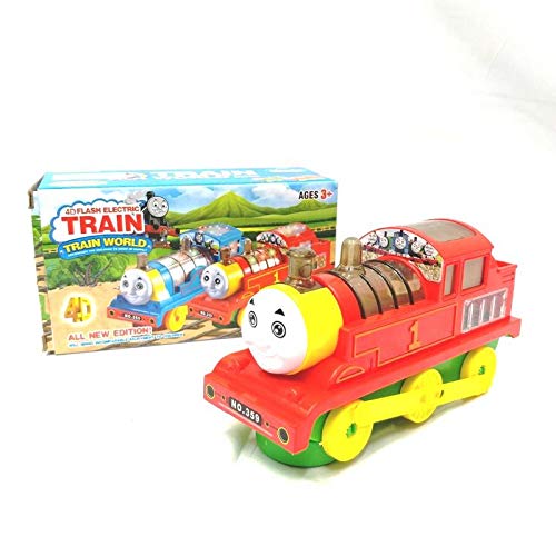 DollsnKings Battery Operated 4D Flash Electric Train Engine Toy with