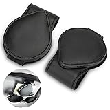 Linkstyle Brillenhalter für Auto, 2 Stück Auto Visier Sonnenbrillen Halter Clip Leder Magnet Brillen AufhäNger Ticketkarten Clip Halterung Organizer für Sonnenblende Aufhänger Schwarz