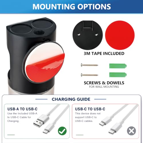 Image of ZOFGENOW Automatic Mouthwash Dispenser for Bathroom,Bathroom Accessories 19.4 Fl Oz Dispensers with Magnetic Cups,Wall Mounted Dispenser,Suitable for All Age Groups,Black
