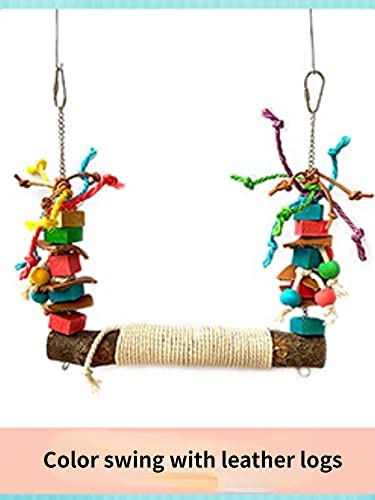 Image of Bird Spiral Rope Perch, Bird Hemp Rope Swing Perch, Bird Cage Stand Pole Accessories, Bird Standing Climbing Toy for Parrot Parakeet Budgies Lovebirds Cockatiels (Small)