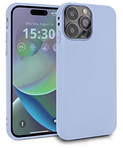 MyGadget Coque Silicone pour Apple iPhone 14 Pro Max - Case TPU Souple - Cover Protection Extra Fine & Légère - Étui Coloré Anti Choc et Rayures - Bleu Clair Cover