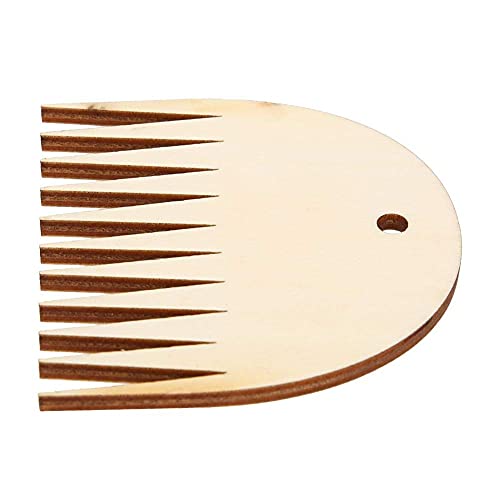 HEEPDD Weaving Comb, 11 Teeth Wooden Tapestry Weaving Loom Comb Tool Loom Tassel Handweaving Comb DIY Multifunctional Braided Accessories