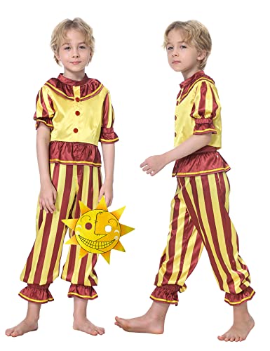 Heionia Sundrop Costume de clown pour enfants avec masque pour Halloween, carnaval, 4 à 5 ans Cover