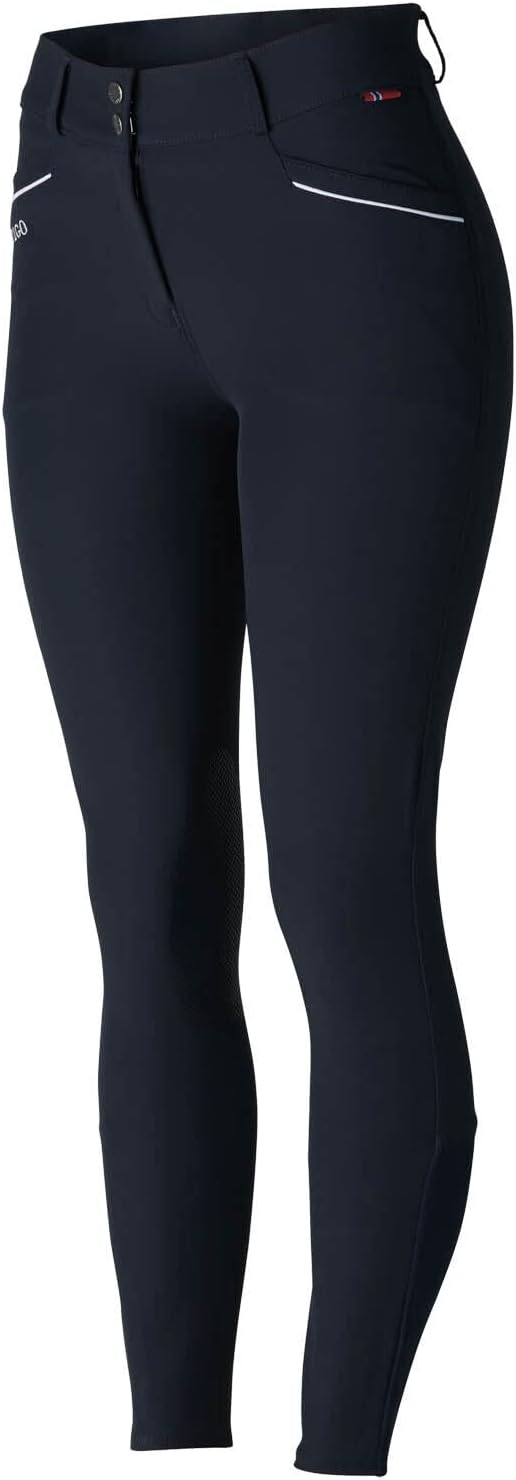 B Vertigo Patricia High Waist Womens Riding Breeches UK 10 Reg Dark Navy White