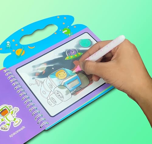 KRySt 15 Page Water Magic Drawing Book with Reusable Water Pen | Refillable Doodle and Paint Activity Book for Kids | Fruits Theme (Big Size) - Image 8