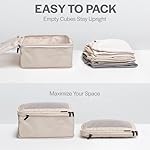 Aerotrunk Compression Packing Cubes for Travel - Luggage Organizer Bags - Double Zipper Packing Cubes for Suitcases (6-Pack, Beige) - Image 5