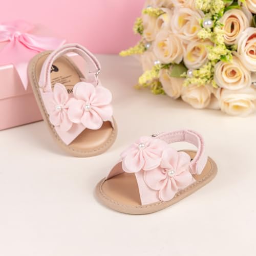 Image of Meckior Infant Baby Girls Boys Summer Sandals Open Toe Lace Princess Dress Wedding Flats Shoes Newborn Toddler Soft Non-slip Sole First Walker Crib Shoes