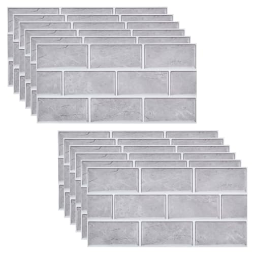 TIMESETL 12Stück Klebefliesen Selbstklebend Fliesenaufkleber, 30 x 15cm...