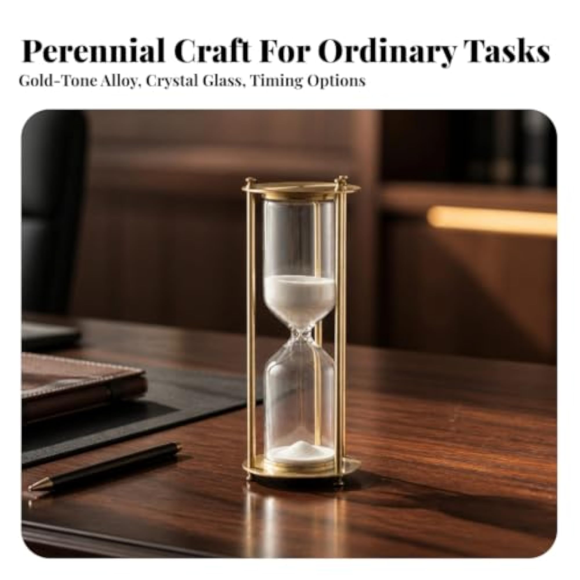 Elegant Hourglass with Metal Frame