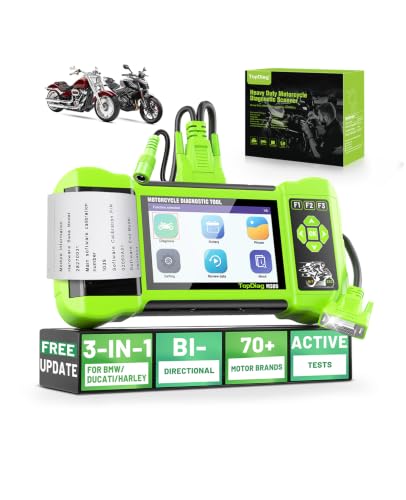 Motorcycle Scanner Diagnostic Tool, Battery Tester for Motorbike with Printer, Motorcycle Check Engine Code Reader, Read/Clear Fault Code, M300