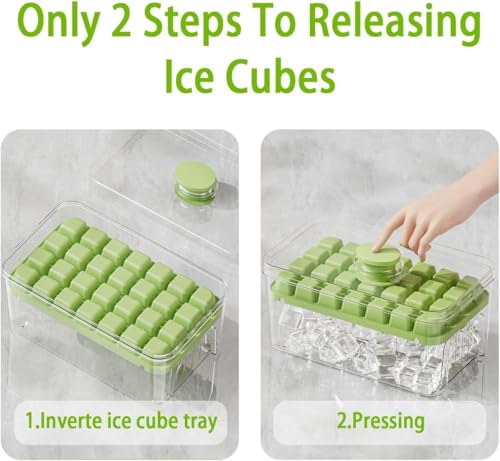 Bandeja para cubos de hielo con tapa y recipiente, pack 2 miniatura 3