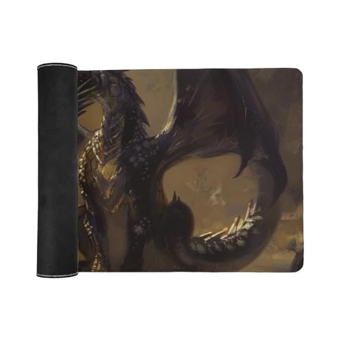 Alfombrilla para mouse grande gaming dragón fantasy 40x90cm miniatura 3