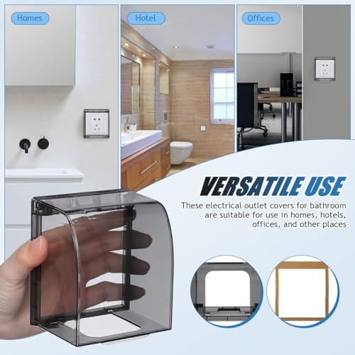Caja de enchufes para exteriores con cubierta transparente e impermeable para tomas de corriente 4