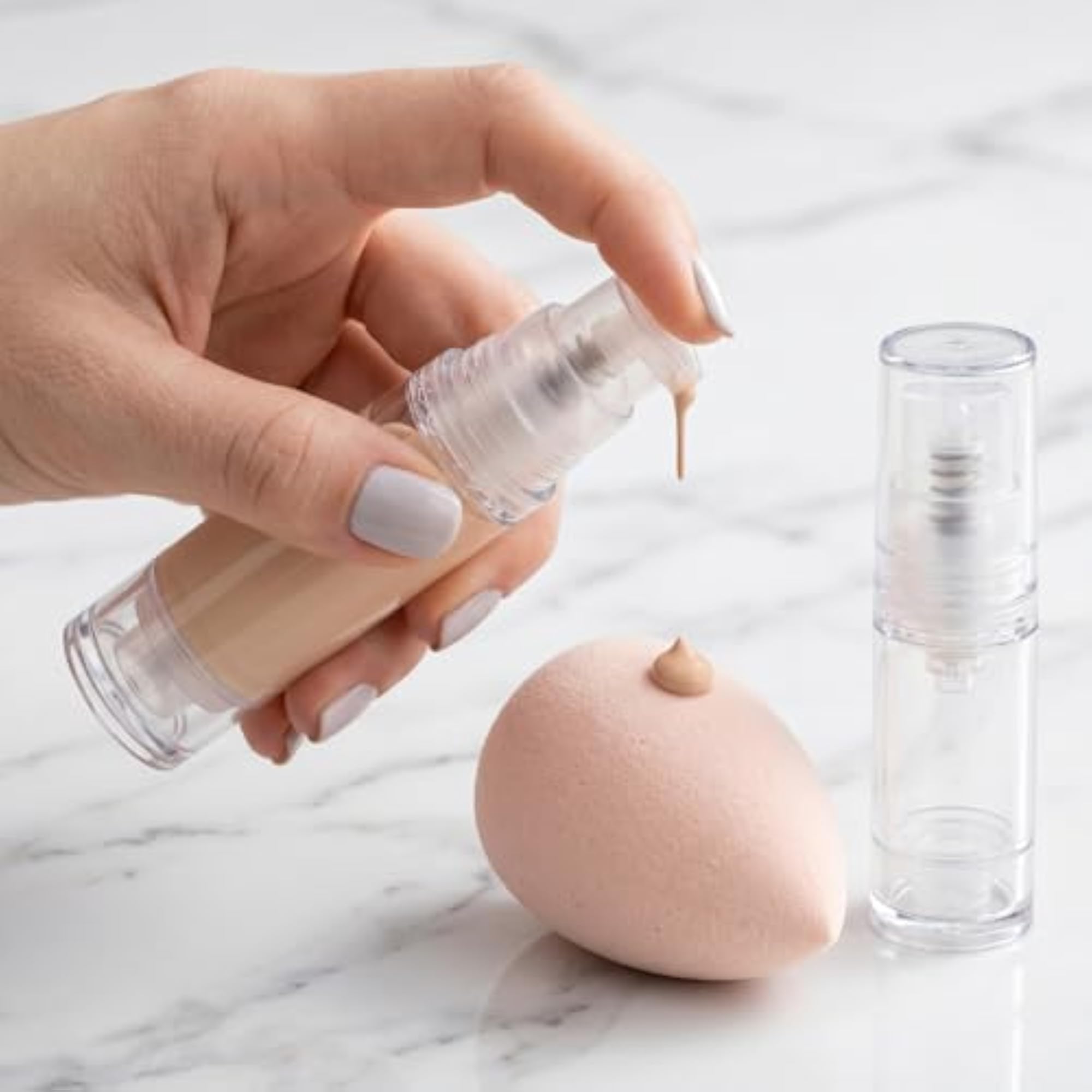 6 Pcs Clear Vacuum Pump Bottles for Travel