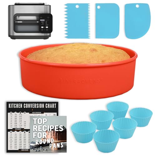 INFRAOVENS Baking Accessories for Ninja Combi All-in-One SFP701 Silicone Cake Pan, Reusable Cupcake Liners, Conversion Chart Air Fryer Set to Bake, Cook, Reheat in Outdoor Electric Oven