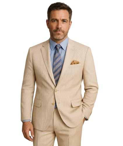 Men's 2PC Summer Seersucker Modern Fit Suit