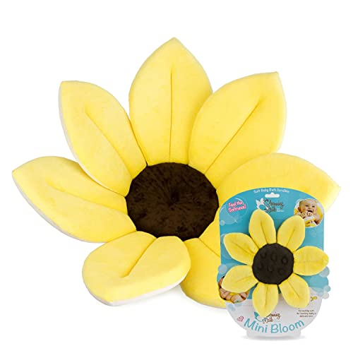 Image of Blooming Bath - The Original Blooming Bath Newborn Baby Bath Seat with Scrubbie Bundle - Ultrasoft, Plush Flower Sink Bath for Babies 0-6 Months - Canary Yellow + Scrubbie