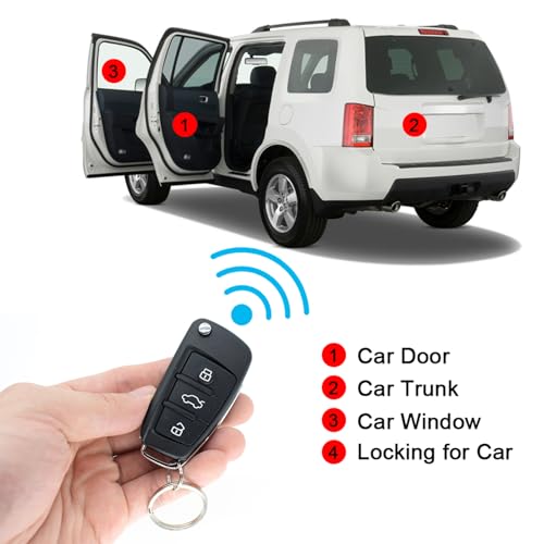 XUKEY Auto Zentralverriegelung Universal Keyless Go Nachrüsten Schlüsselloses Zugangssystem Auto Türschloss Keyless Entry System mit 2 Fernbedienung Kit – Bild 5