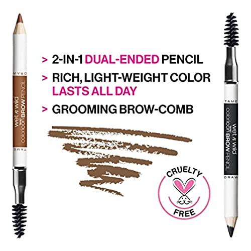 Wet n Wild Color Icon Brow Pencil, Eyebrow Pencil with Double Tip and Comb to Keep the Brows in Place, 2 in 1, Intense and Long-lasting Color, Brunettes Do it Better Paraben & Cruelty Free-0.7g - Image 5
