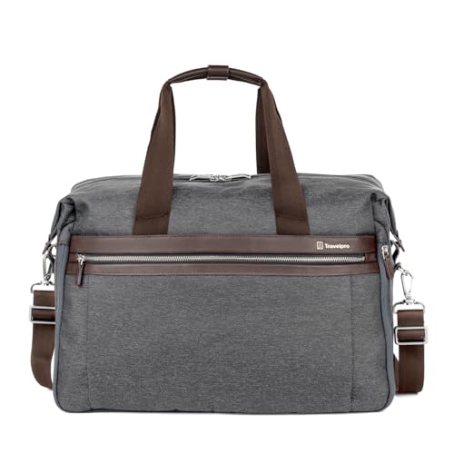 Image of Travelpro Platinum Elite Carry on Soft Travel Duffel Bag, Weekender, Gym Bag, Men and Women, 19 Inch, 49L, Vintage Grey
