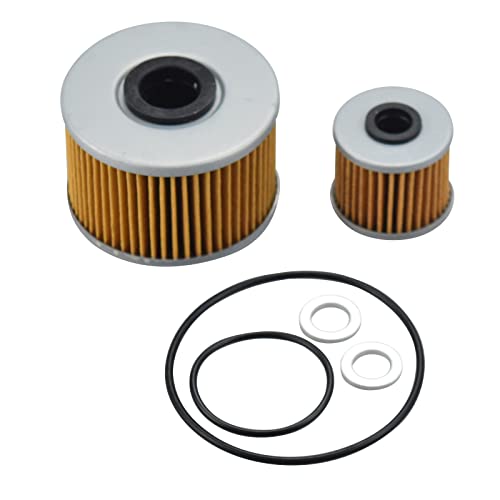 Motorcycle Oil Filter Kit (Filters and Gaskets) Replace part 15412-MGS-D21,15412-HP7-A01,91301-107-000,91302-PA9-003,94109-12000 for 2016-2020 Honda Pioneer 1000 SXS1000 M3 M5 Change Kit
