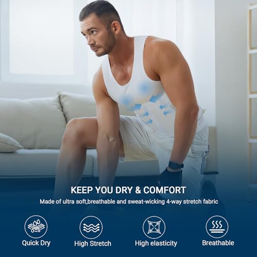 Image of MEETYOO Mens Compression Shirt Slimming Undershirt for Men Shapewear Gynecomastia Compression Shirt Men Body Shaper