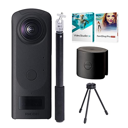 Ricoh Theta Z1 360 Camera with 51GB Internal Storage Bundle with Lens Cap and Corel Essential Photo and Video Suite Software Kit (3 Items)