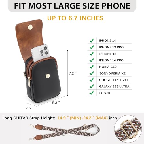 Image of BOSTANTEN Crossbody Bags for Women Cell Phone Purse Leather Wallet Handbags with Card Slots