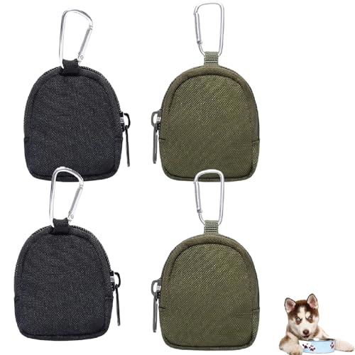 4 sacchetti per cani con chiusura lampo, per cani a mani libere, mini borsa portatile per viaggi, passeggiate