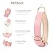 HEELE Hundehalsband Leder Hundehalsband mit gepolstert und echtes Leder, Verstellbar, Halsband für Welpen Kleine Hunde, Rosa, S