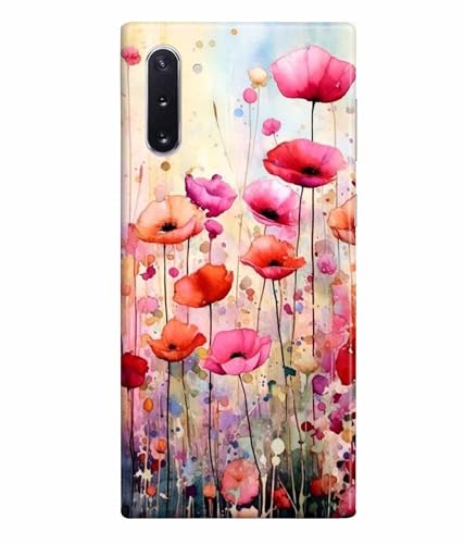 Image of Printed Hard Back Case Cover & Compatible for Samsung Galaxy Note 10 | Vintage Flower Art (Multicolor) - D1183