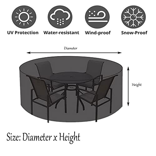 Housse table de salle à manger extérieur 185x95cm 420D bâche de jardin - 5