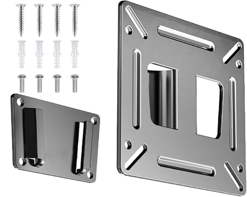 Nuyoah Monitor Wall Mount for 14-27 TVs LED LCD Flat Screen Small TV Mount for Computer Monitors RV TV Mount Camper Fixed Low Profile with 100x100mm VESA Mount Hold up 33lbs
