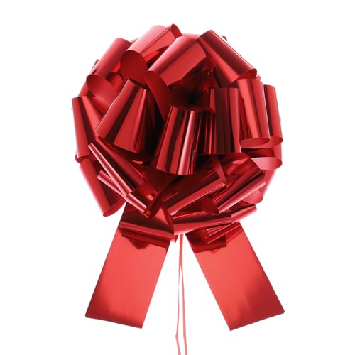 PATIKIL 18" 大きな車用引きリボン ウェディングカーや誕生日プレゼント クリスマス 装飾 新築祝いに最適な巨大なギフト包装用リボン 赤色