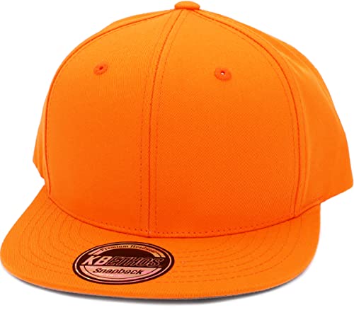 Image of KBETHOS Classic Snapback Hat Blank Cap Underbrim Cotton Wool Blend Flat Visor Adjustable Unisex