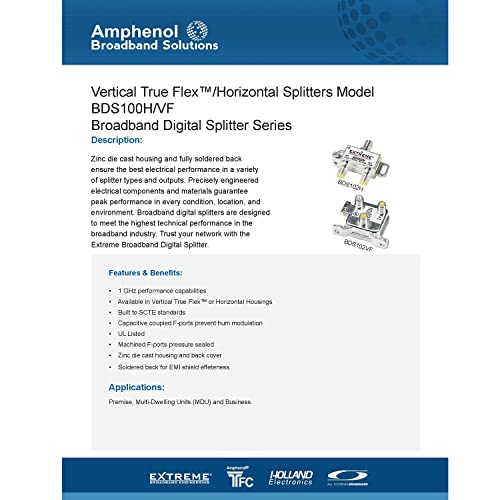 Extreme 6 Way Balanced Hd Digital 1Ghz High Performance Coax Cable Splitter - Bds106Vf #TOP3