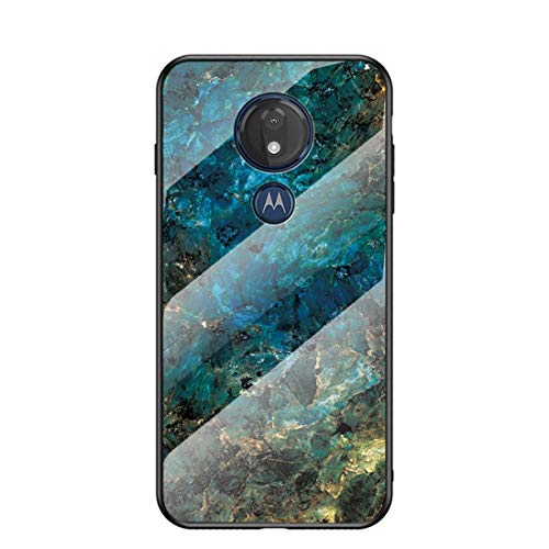 MadBee Funda para Motorola Moto G7 Power [con Protector de Pantalla],9H Cristal Templado [Mármol] [Resistente a los Arañazos] + Borde de TPU Silicona Suave Fundas Case Cover (Mármol 3)
