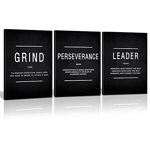 KAWAHONE Inspirational Grind Wall Art for Home Office Workplace, Perseverance