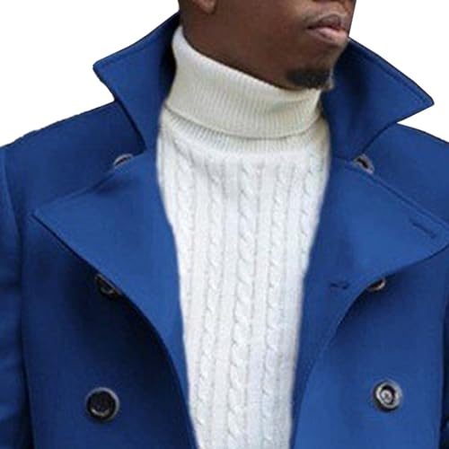 Maiyifu-GJ Mens Long Trench Coat Notched Collar Wool Blend Overcoat Winter Double Breasted Coats Stylish Outerwear2