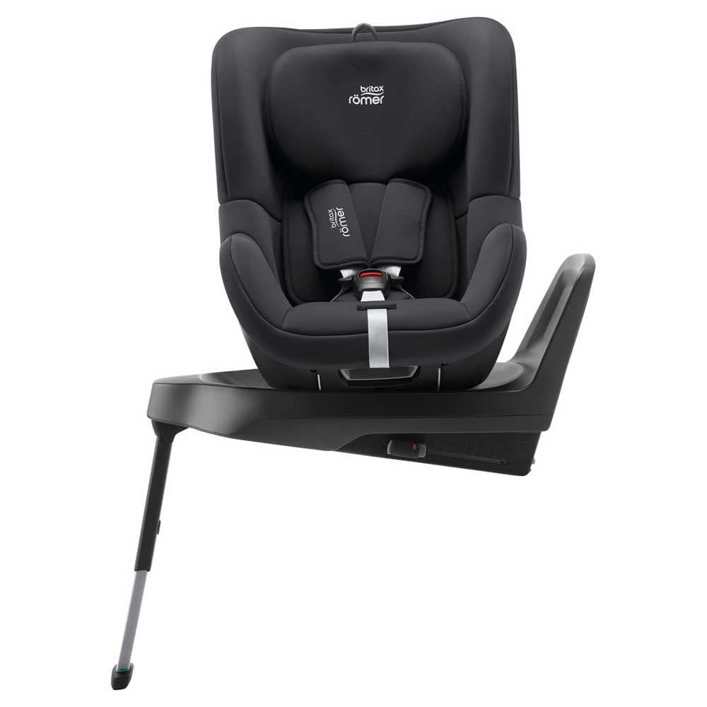 BRITAX RÖMER Reboarder DUALFIX PLUS, w zestawie wkładka dla noworodka i ISOFIX, dla dzieci w wieku 40-105 cm (i-Size), narodziny - 4 lata, Midnight Grey