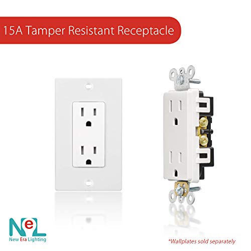 [20 Pack] 15 Amp, Tamper Resistant, 120 Volt, Child-Proof Outlets, Duplex Receptacle, White