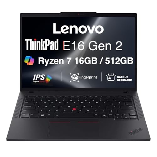 Lenovo Thinkpad E16 Gen 2 Business Laptop 16.0' IPS FHD+ Display (AMD Ryzen 7 7735U, 16GB DDR5, 512GB PCIe SSD, Copilot, Backlit KB, Fingerprint, Thunderbolt 4, WiFi 6E, 1080p Webcam, Win 11 Pro)