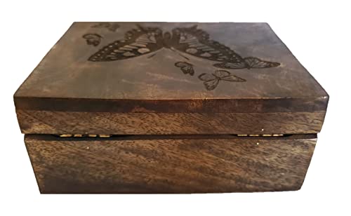 Engraved Butterfly Jewelry Box Beautiful Trinket Keepsake Box | Earrings Necklace Storage Box For Girls Women | Gift Idea Valentine's Day, Birthday Christmas, Animals Ornaments For Home Décor #TOP3
