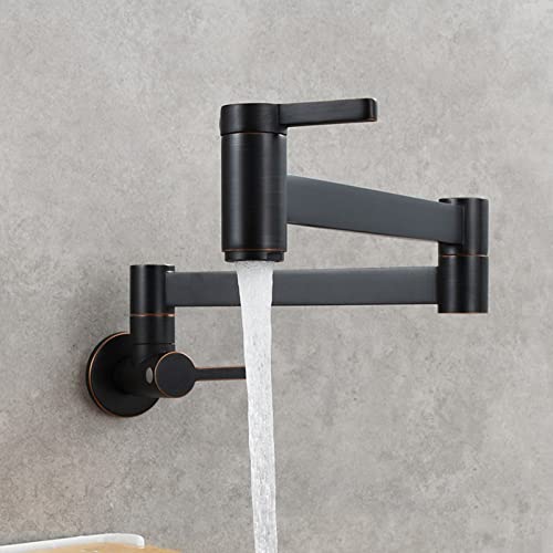 Robinet de cuisine en laiton robuste au design mural architectural et épuré