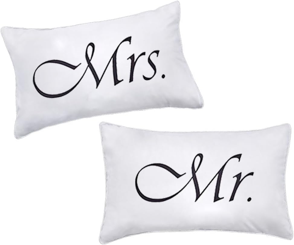 Mr and Mrs Pillow Cases,His and Hers Couples Pillowcases, Romantic Anniversary V-Day Christmas Wedding Gifts for The Couple,Mr And Mrs Gifts for Him for Her